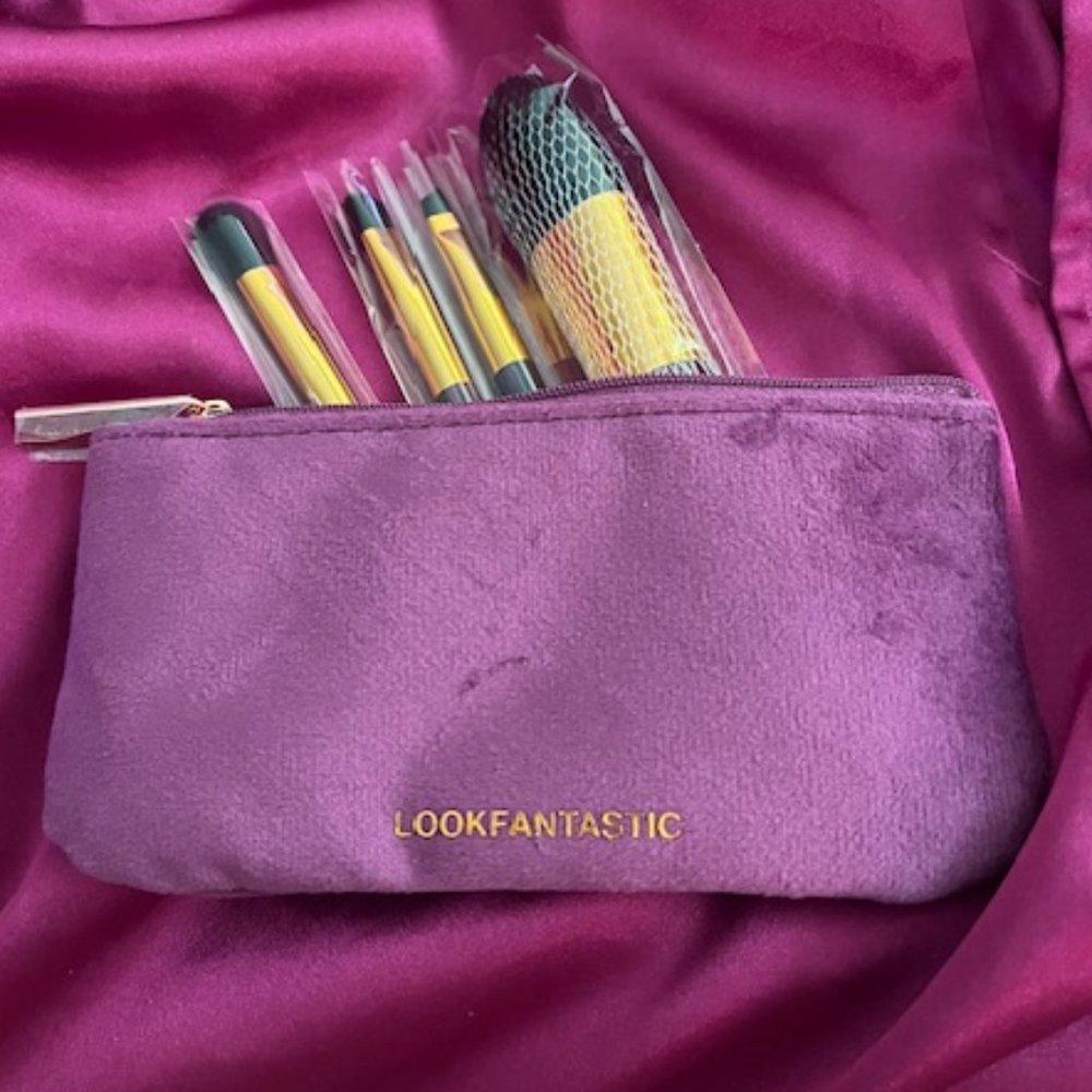 Look Fantastic Set of Four Makeup Brushes including Zippered Travel Case